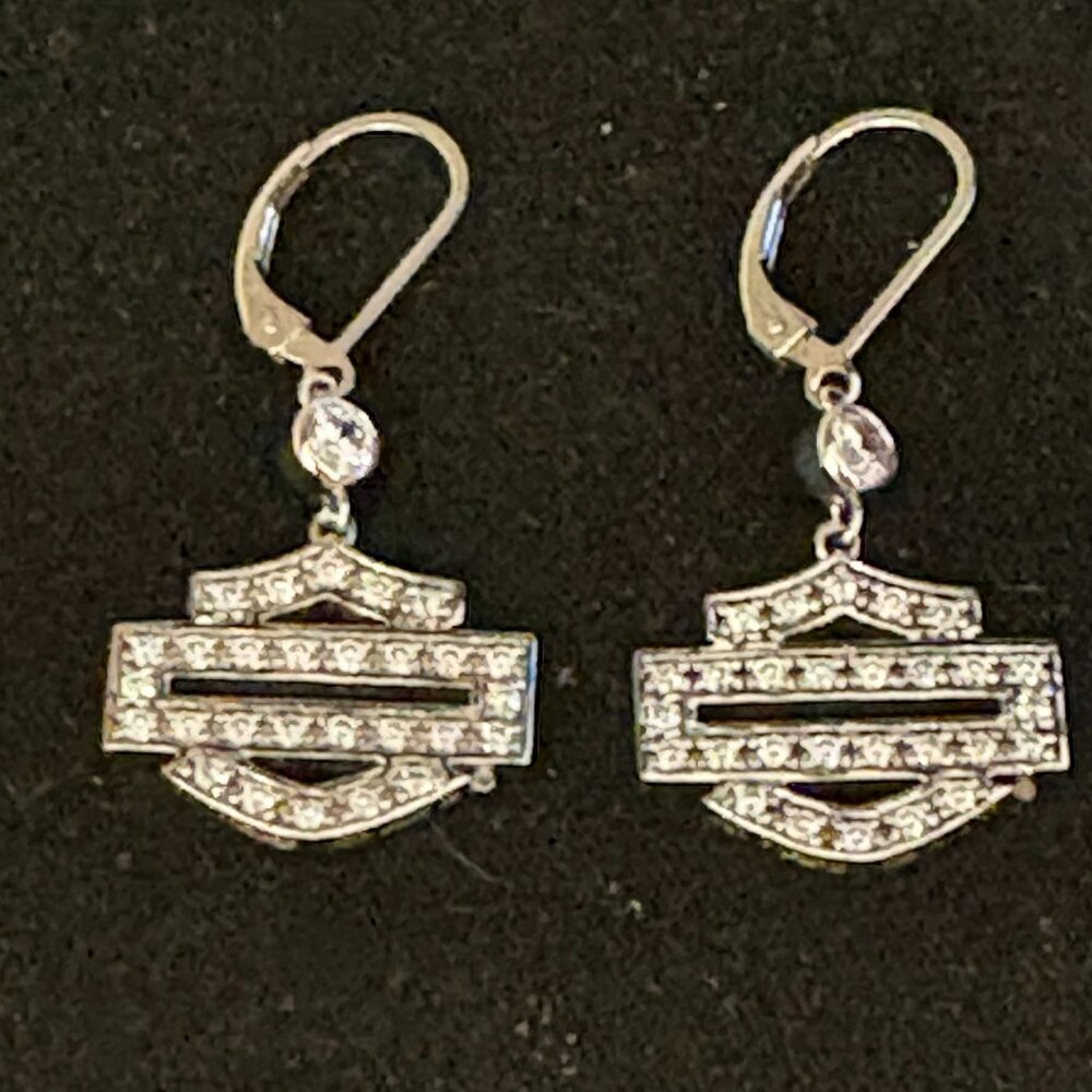 HARLEY DAVIDSON BLING BAR & SHIELD EARRINGS